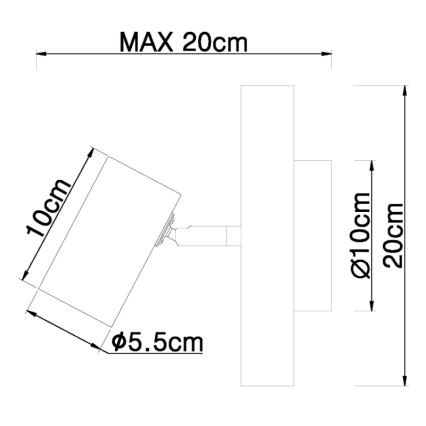 Globo - Foco de parede 1xGU10/5W/230V madeira/metal