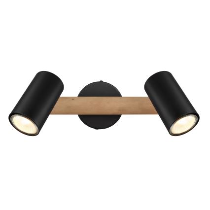 Globo - Foco 2xGU10/5W/230V madeira/metal