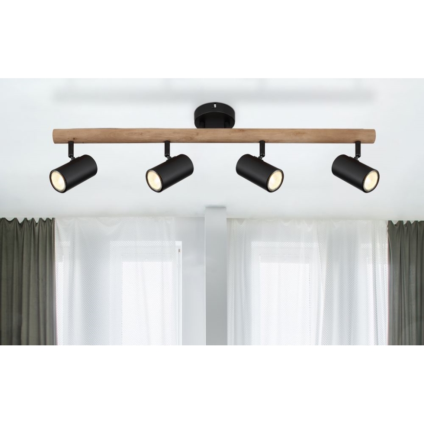 Globo - Foco 4xGU10/5W/230V madeira/metal