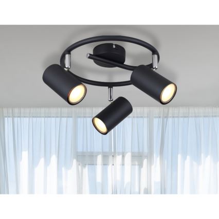 Globo - Foco 3xGU10/25W/230V preto