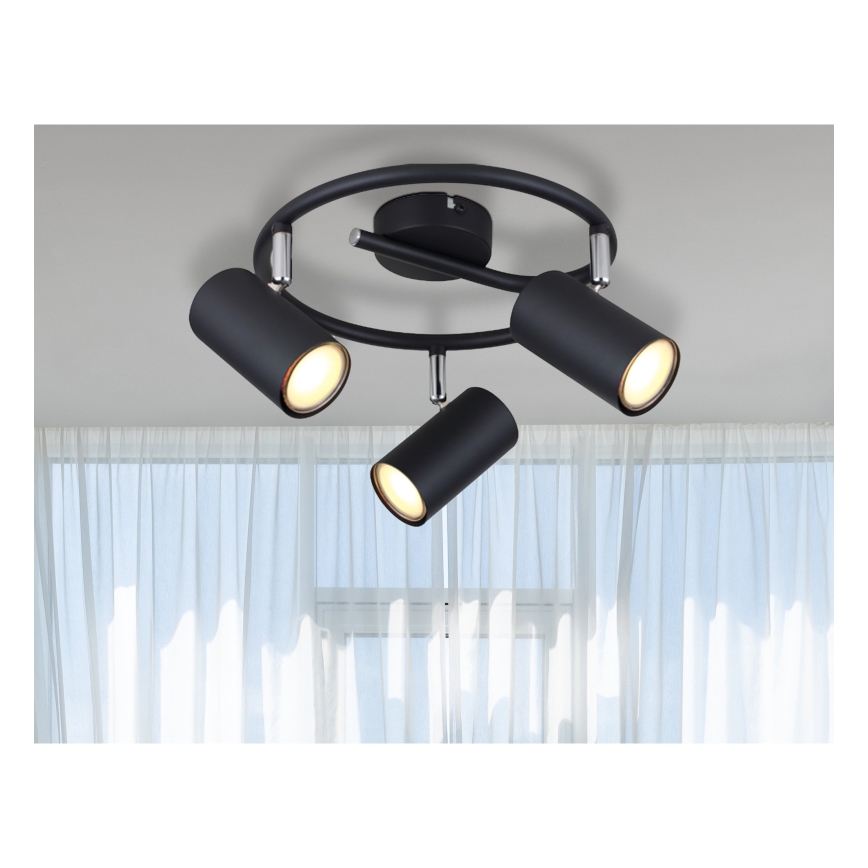 Globo - Foco 3xGU10/25W/230V preto