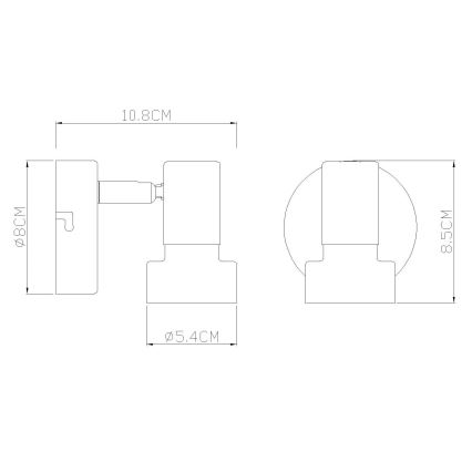 Globo - Foco de parede 1xGU10/25W/230V preto/dourado