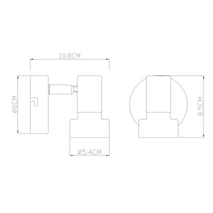 Globo - Foco de parede 1xGU10/25W/230V preto/prateado