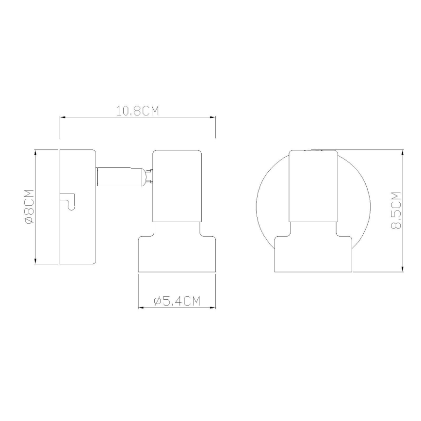 Globo - Foco de parede 1xGU10/25W/230V preto/prateado
