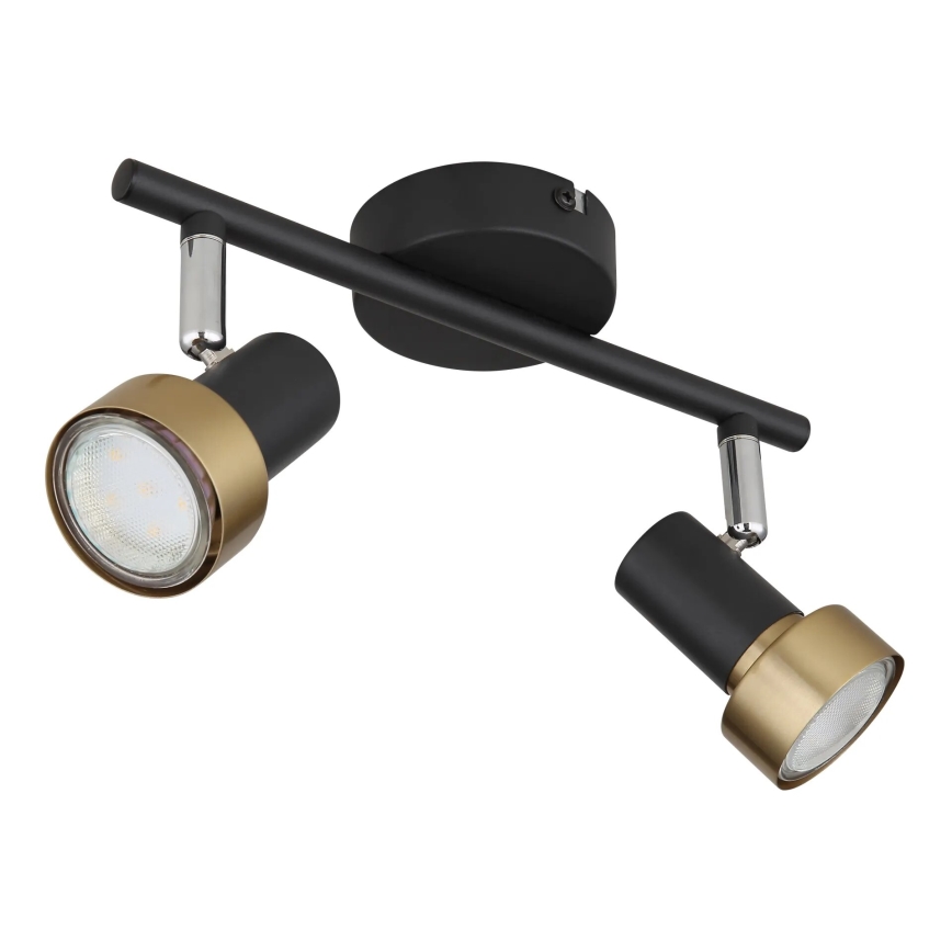 Globo - Foco  2xGU10/25W/230V preto/dourado