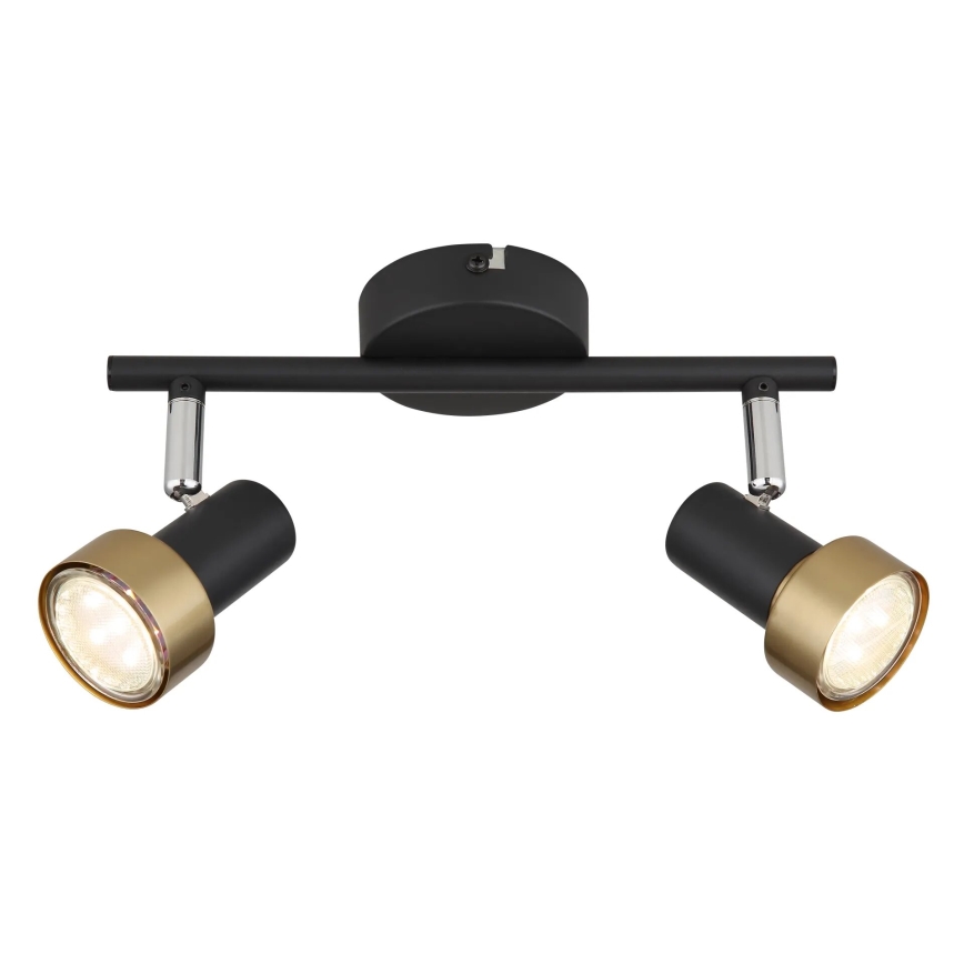 Globo - Foco  2xGU10/25W/230V preto/dourado