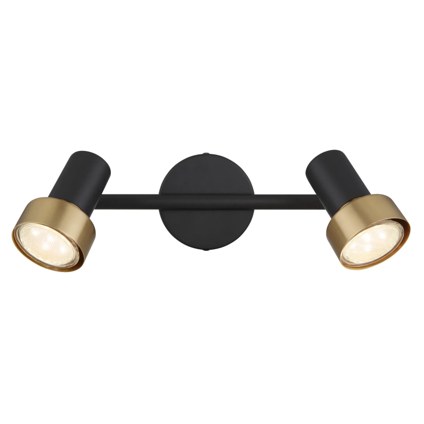 Globo - Foco  2xGU10/25W/230V preto/dourado