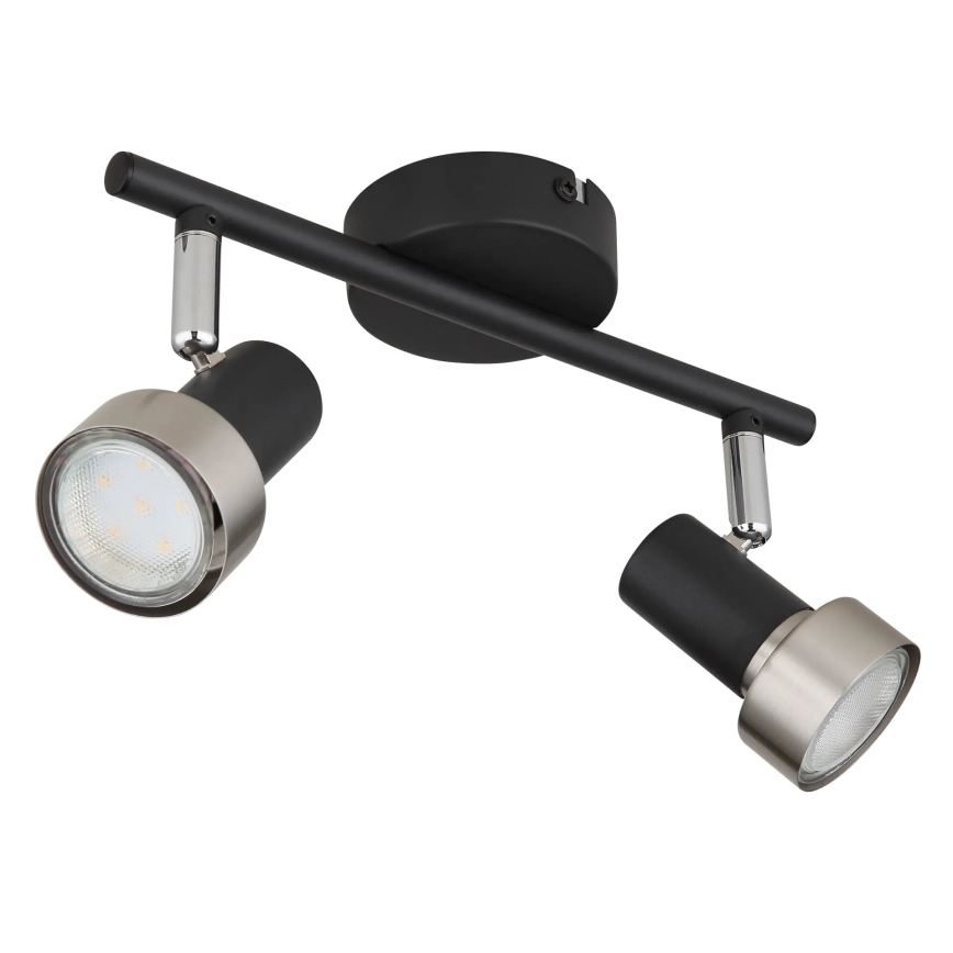 Globo - Foco  2xGU10/25W/230V preto/prateado