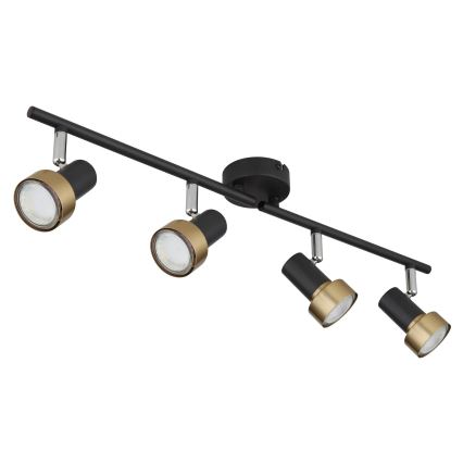 Globo - Foco  4xGU10/25W/230V preto/dourado