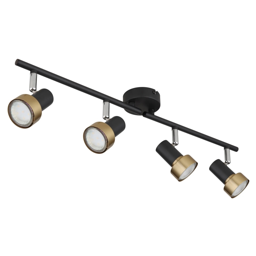 Globo - Foco  4xGU10/25W/230V preto/dourado