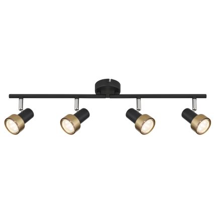 Globo - Foco  4xGU10/25W/230V preto/dourado