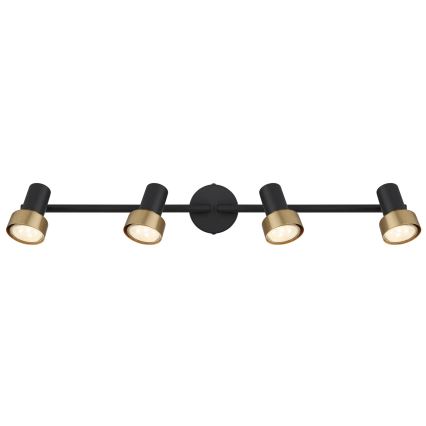 Globo - Foco  4xGU10/25W/230V preto/dourado