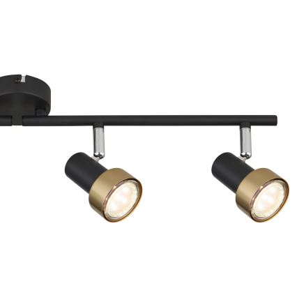 Globo - Foco  4xGU10/25W/230V preto/dourado