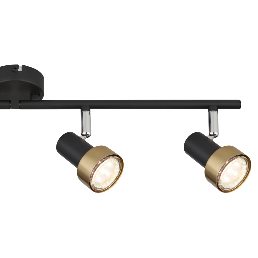 Globo - Foco  4xGU10/25W/230V preto/dourado