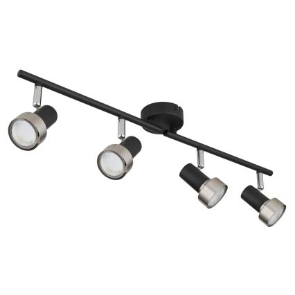 Globo - Foco  4xGU10/25W/230V preto/prateado