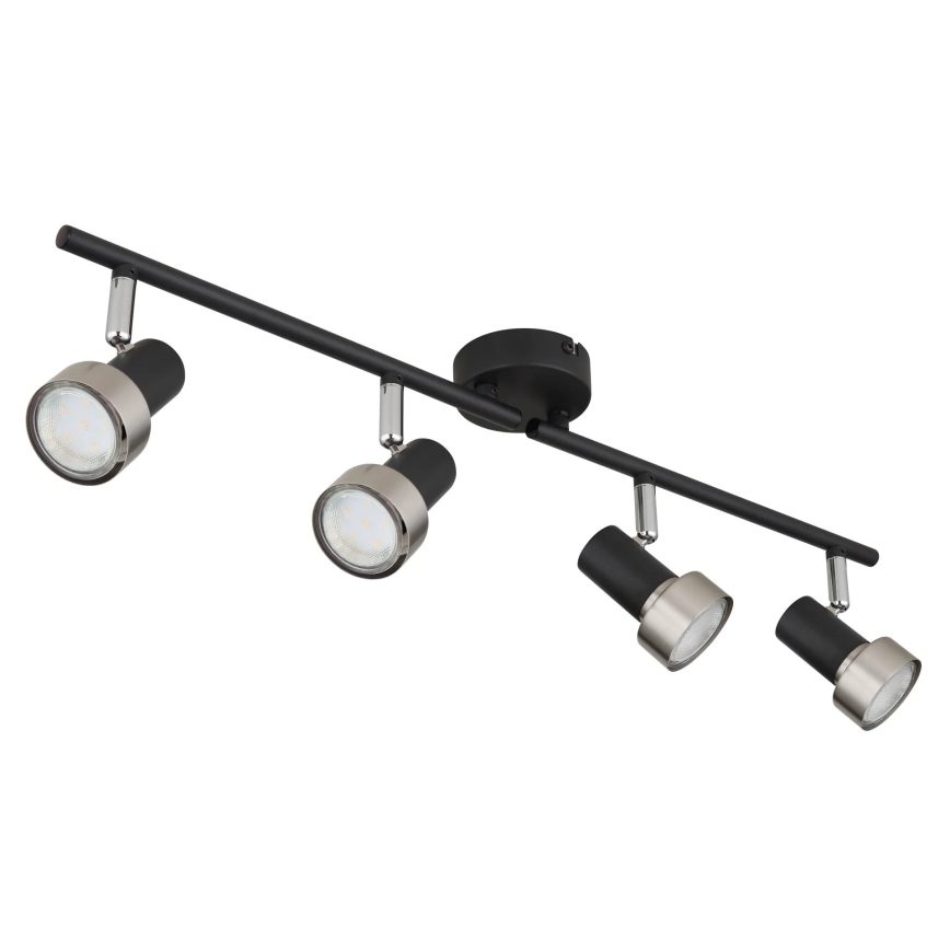 Globo - Foco  4xGU10/25W/230V preto/prateado