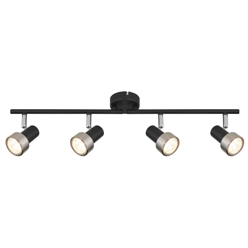 Globo - Foco  4xGU10/25W/230V preto/prateado