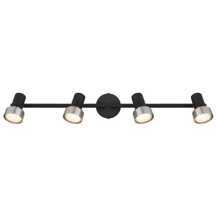 Globo - Foco  4xGU10/25W/230V preto/prateado