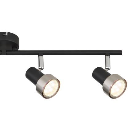 Globo - Foco  4xGU10/25W/230V preto/prateado