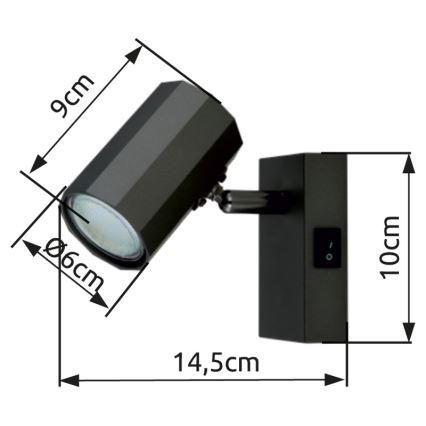 Globo - Foco de parede 1xGU10/25W/230V preto