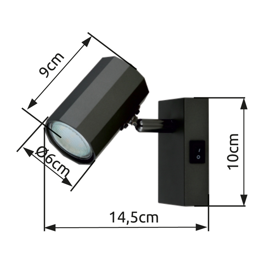 Globo - Foco de parede 1xGU10/25W/230V preto