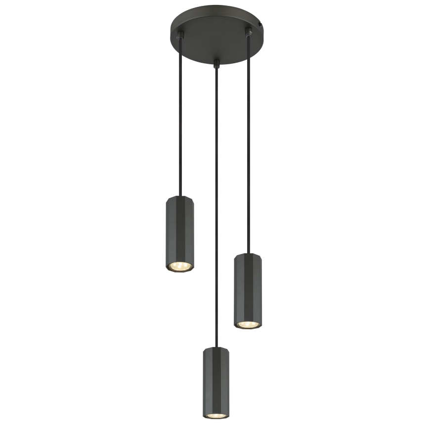 Globo - Candeeiro suspenso 3xGU10/25W/230V preto