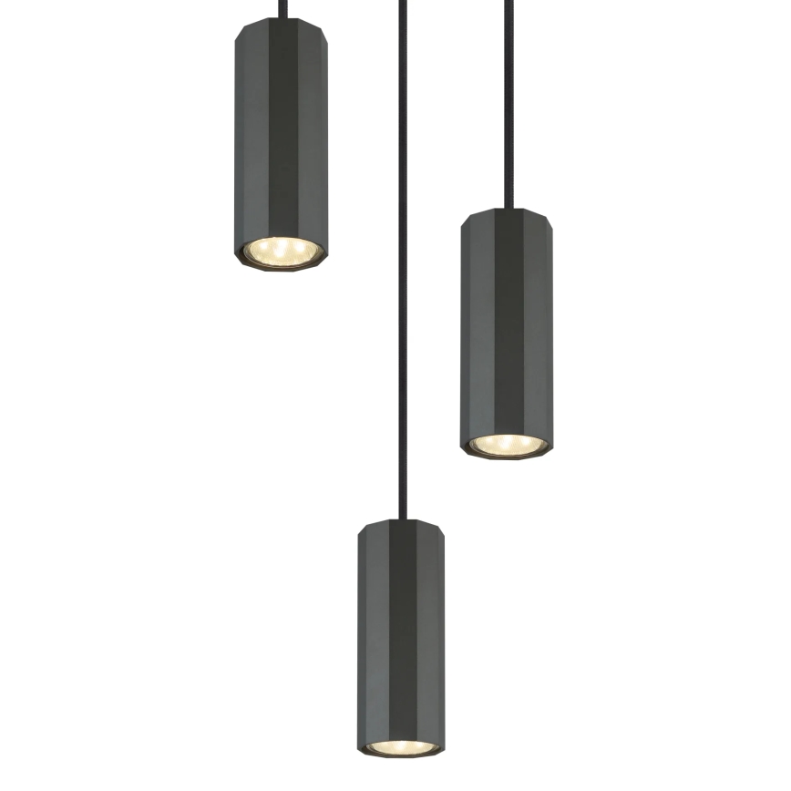 Globo - Candeeiro suspenso 3xGU10/25W/230V preto