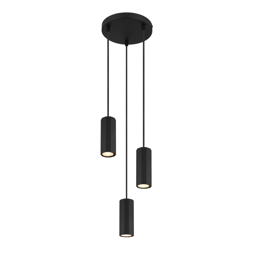Globo - Candeeiro suspenso 3xGU10/25W/230V preto
