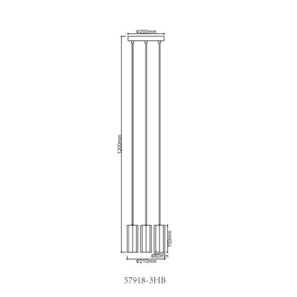 Globo - Candeeiro suspenso 3xGU10/25W/230V preto