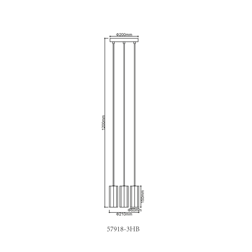 Globo - Candeeiro suspenso 3xGU10/25W/230V preto