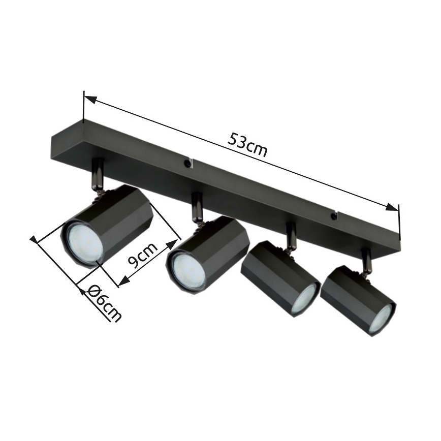 Globo - Foco 4xGU10/25W/230V preto