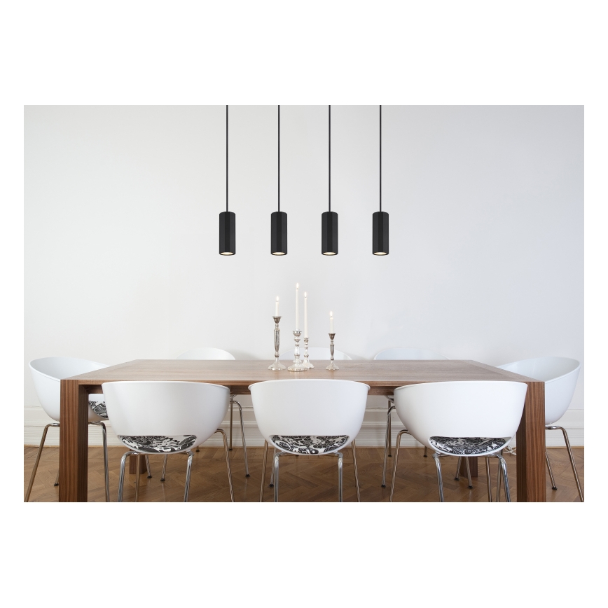 Globo - Candeeiro suspenso 4xGU10/25W/230V preto