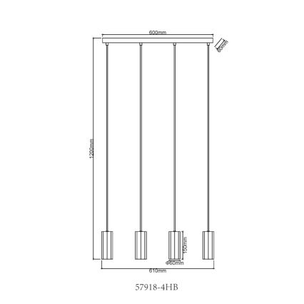 Globo - Candeeiro suspenso 4xGU10/25W/230V preto