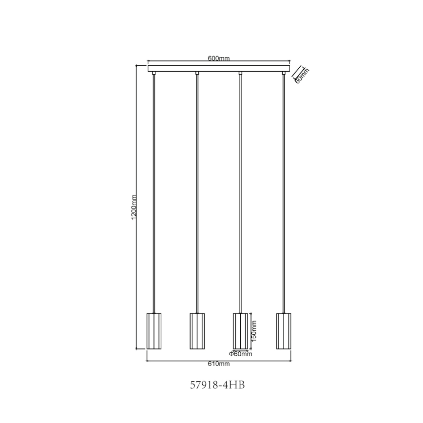 Globo - Candeeiro suspenso 4xGU10/25W/230V preto