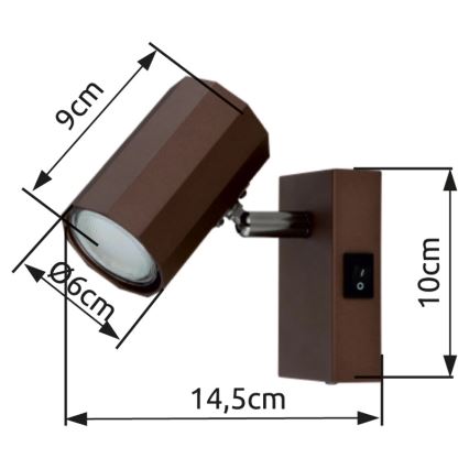 Globo - Foco de parede 1xGU10/25W/230V castanho