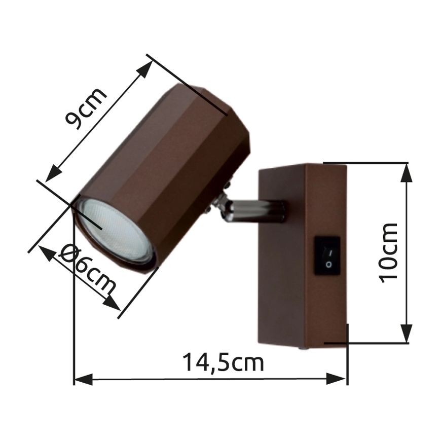 Globo - Foco de parede 1xGU10/25W/230V castanho