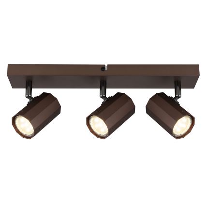 Globo - Foco 3xGU10/25W/230V castanho