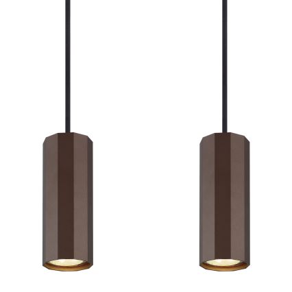 Globo - Candeeiro suspenso 4xGU10/25W/230V castanho
