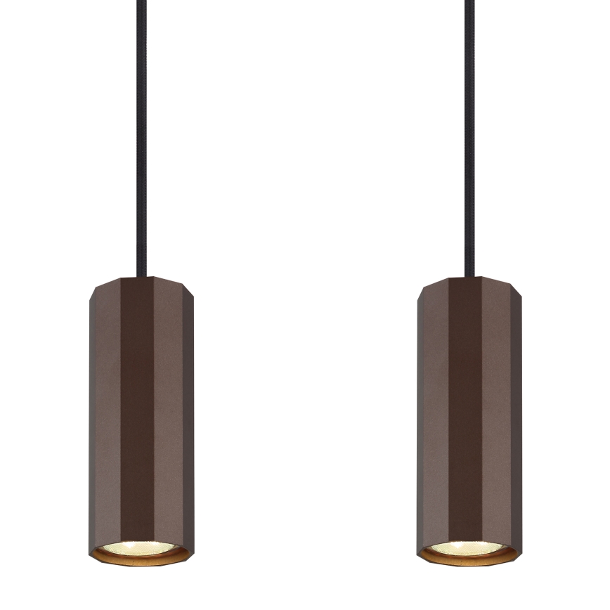 Globo - Candeeiro suspenso 4xGU10/25W/230V castanho