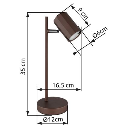 Globo - Candeeiro de mesa 1xGU10/5W/230V castanho