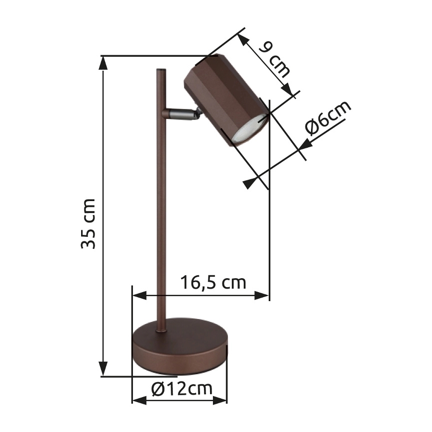 Globo - Candeeiro de mesa 1xGU10/5W/230V castanho
