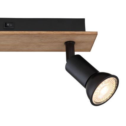 Globo - Foco 2xGU10/35W/230V madeira/preto