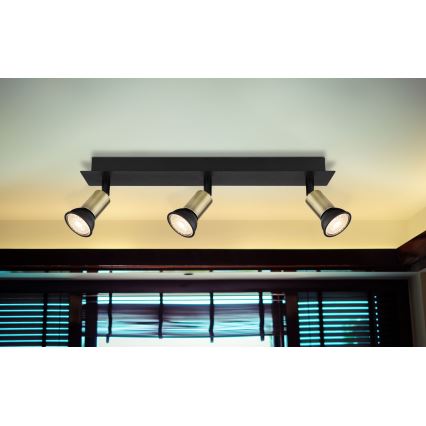 Globo - Foco 3xGU10/35W/230V preto/latão