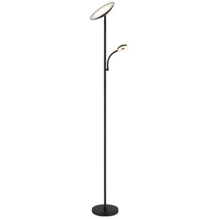 Globo - Candeeiro de chão LED com regulação LED/20W/230V+ LED/5W 3000/4000/6500K preto