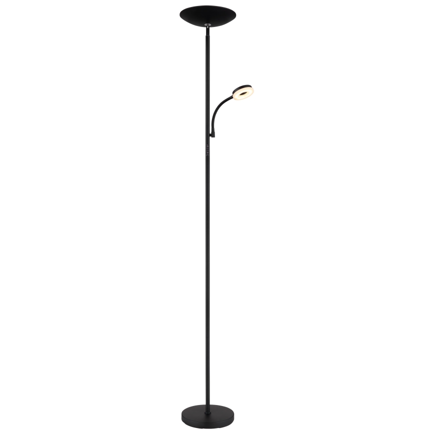 Globo - Candeeiro de chão LED com regulação LED/20W/230V+ LED/5W 3000/4000/6500K preto