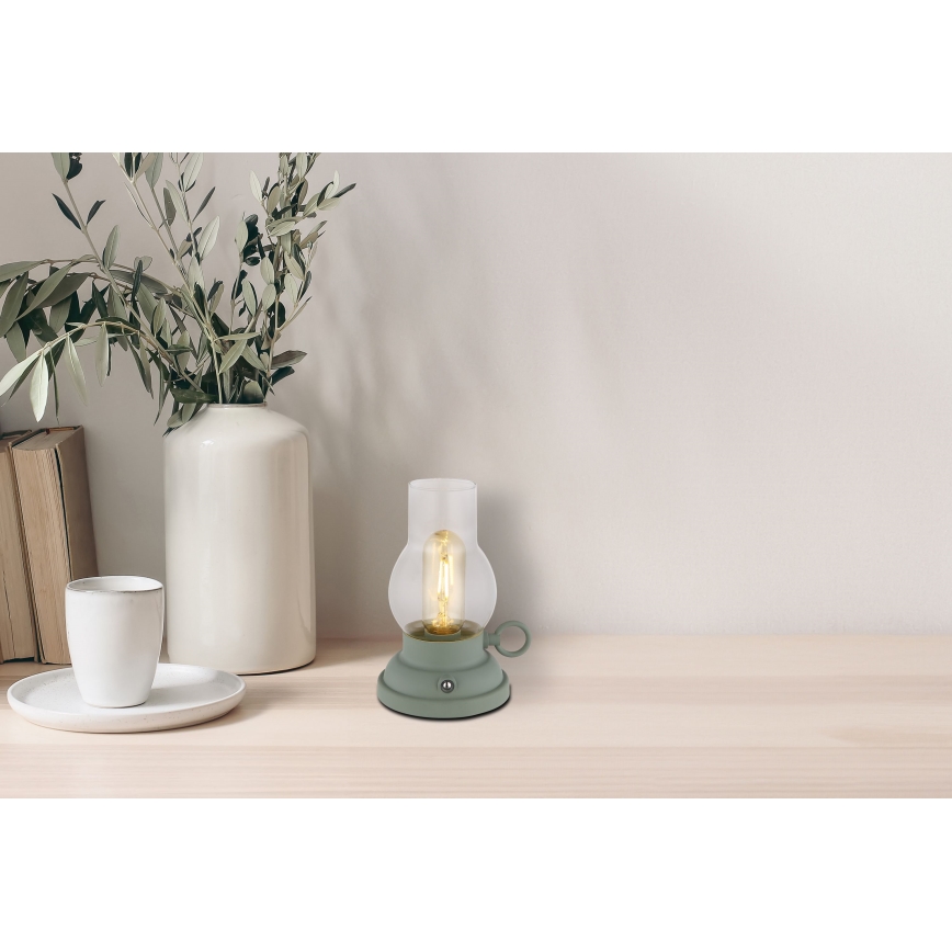 Globo - Candeeiro de mesa tátil LED flexível com regulação LED/1W/3,7V 1200 mAh verde