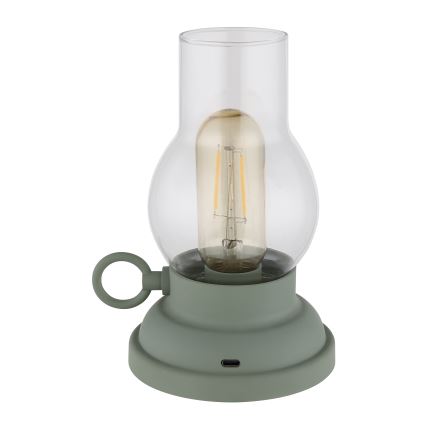 Globo - Candeeiro de mesa tátil LED flexível com regulação LED/1W/3,7V 1200 mAh verde