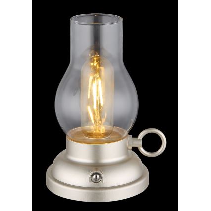 Globo - Candeeiro de mesa tátil LED flexível com regulação LED/1W/3,7V 1200 mAh cromado mate