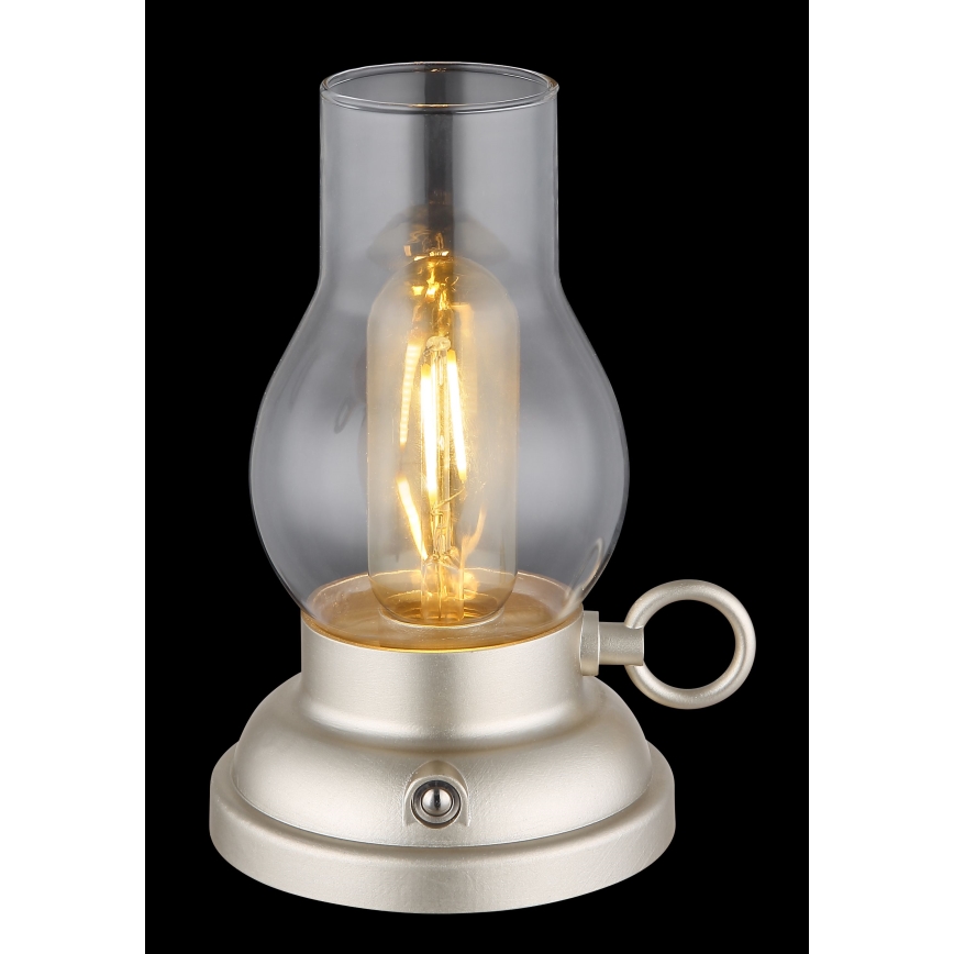 Globo - Candeeiro de mesa tátil LED flexível com regulação LED/1W/3,7V 1200 mAh cromado mate