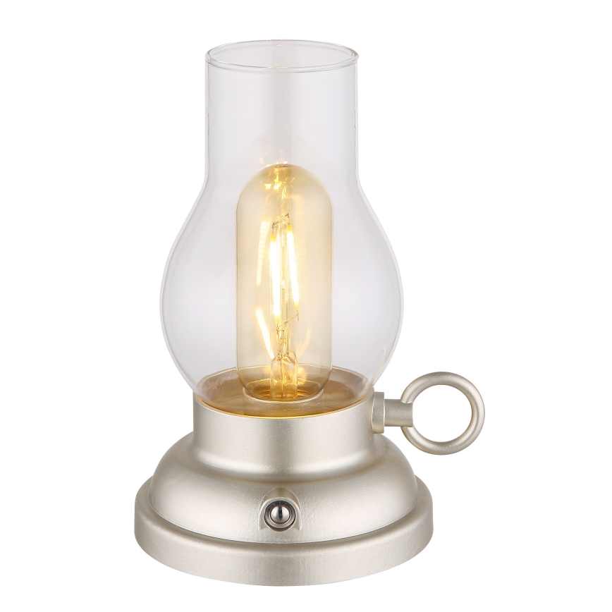 Globo - Candeeiro de mesa tátil LED flexível com regulação LED/1W/3,7V 1200 mAh cromado mate